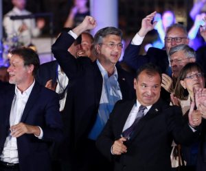 05.07.2020., Zagreb - Docek izbornih rezultata u stozeru HDZ-a u Arheoloskom muzeju. Pobjednicki govor Andreja Plenkovica

Photo: Sanjin Strukic/PIXSELL