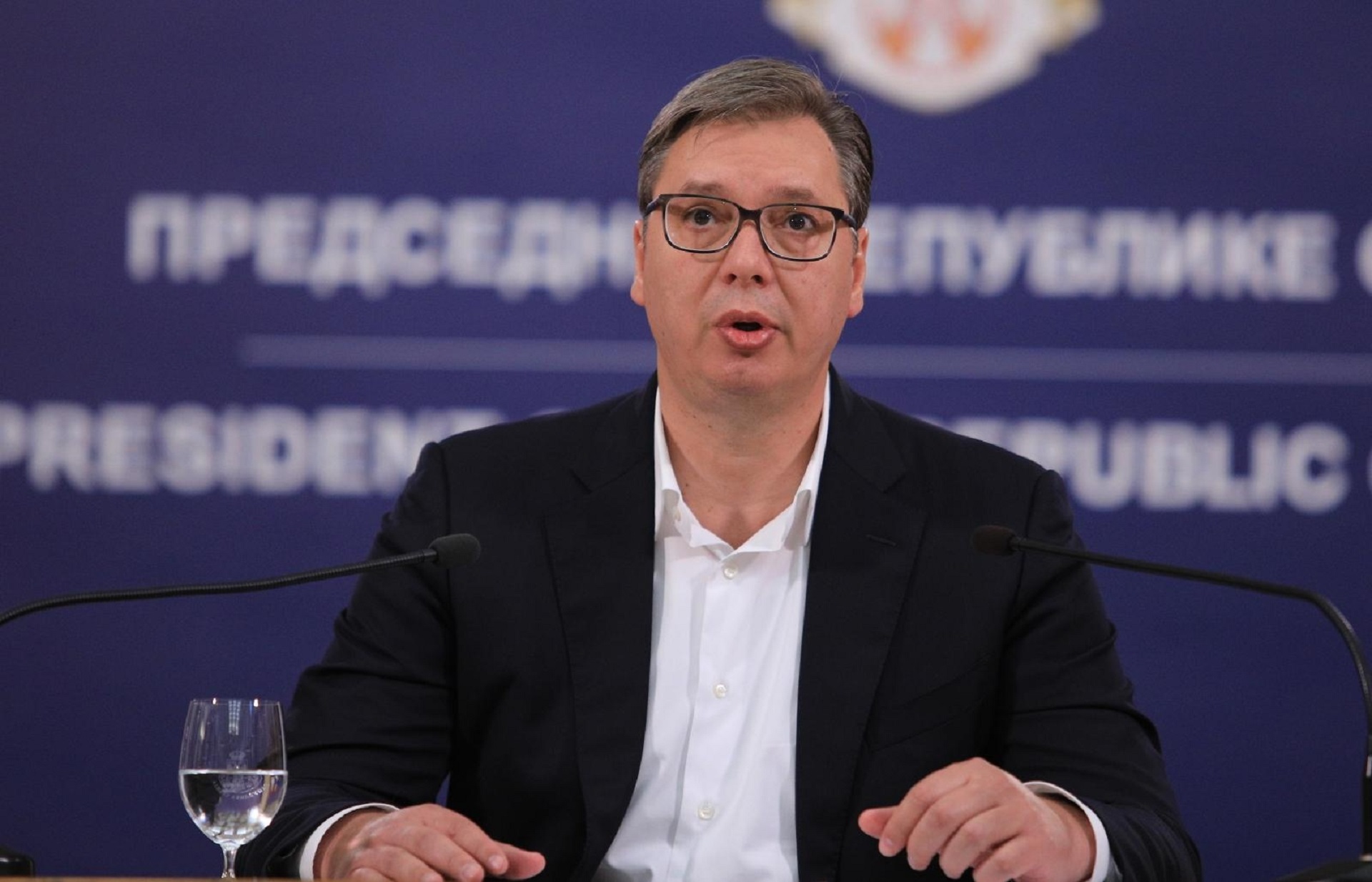 08, July, 2020, Belgrade - The President of the Republic of Serbia, Aleksandar Vucic, addressed the nation in the building of the General Secretariat of the President of the Republic. Aleksandar Vucic. Photo: Milos Tesic/ATAImages/PIXSELL

08, jul, 2020, Beograd - Predsednik Republike Srbije Aleksandar Vucic obratio se naciji  u zgradi Generalnog sekretarijata predsednika Republike. Photo: Milos Tesic/ATAImages/PIXSELL