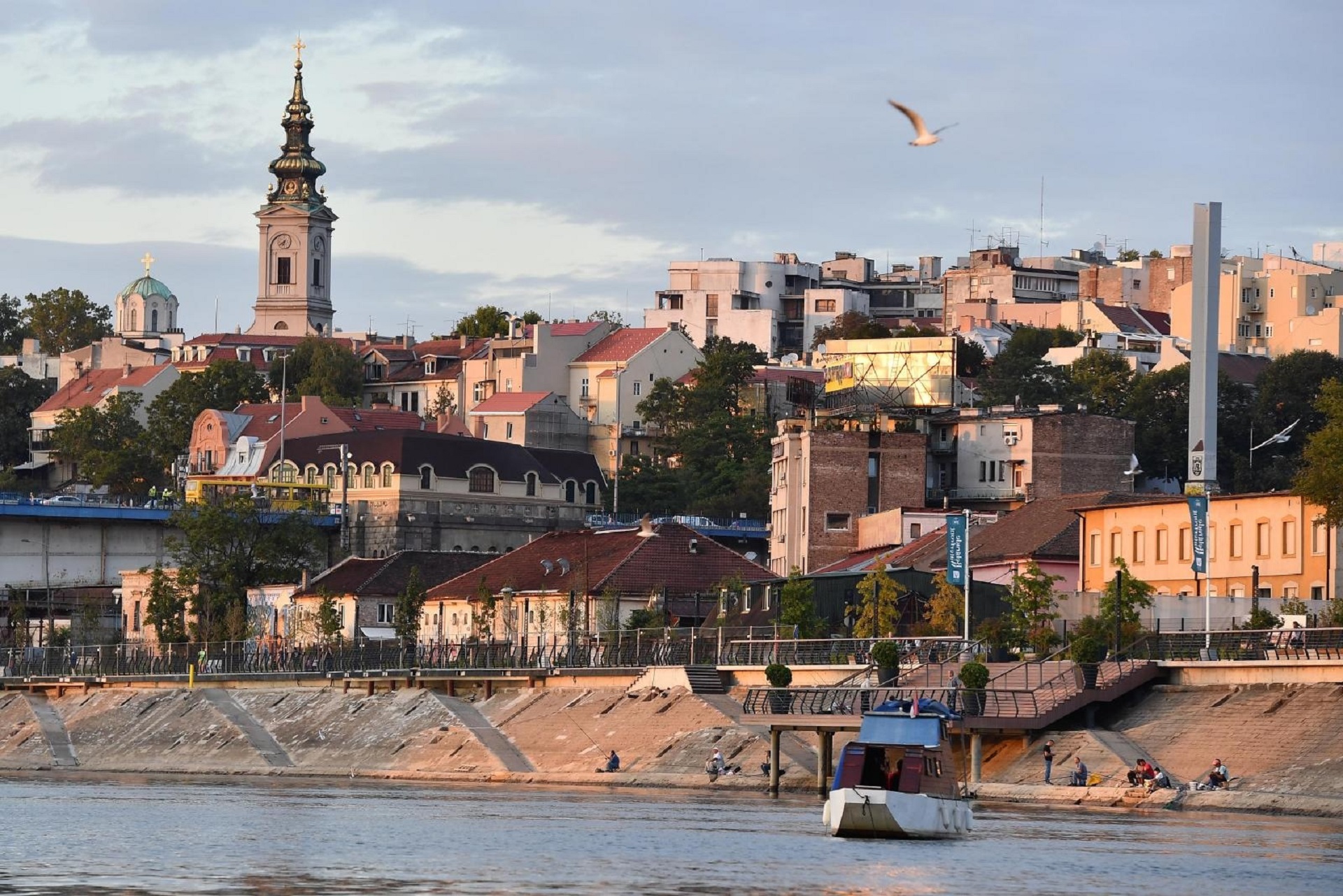 08.09.2017., Beograd, Srbija - Pogled na grad s rijeka Save i Dunava. Saborna crkva i Patrijarsija. 
Photo: Srdjan Ilic/PIXSELL