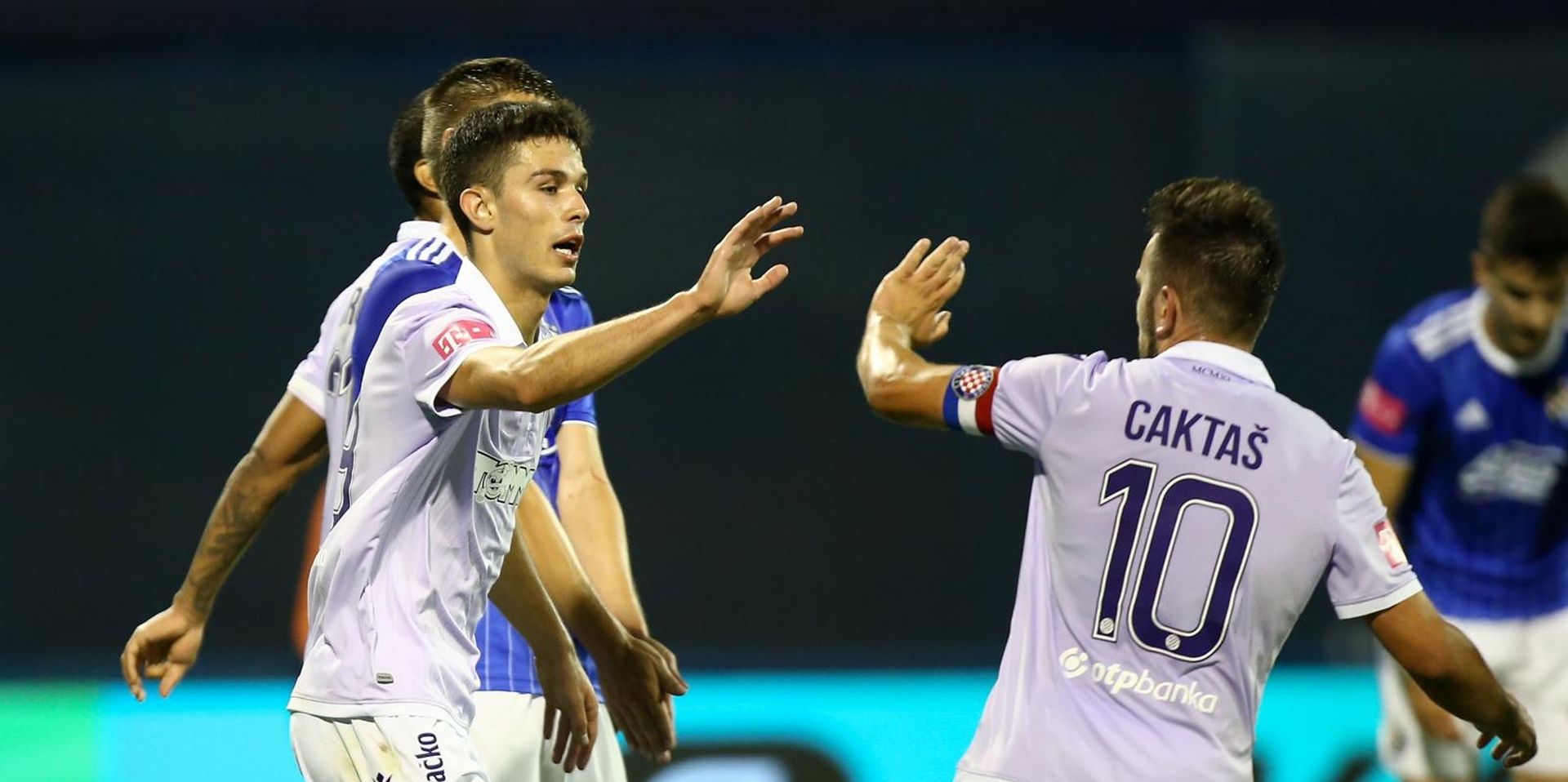 12.07.2020., stadion Maksimir, Zagreb - Hrvatski Telekom Prva liga, 34. kolo, GNK Dinamo - HNK Hajduk. Mario Cuic, Mijio Caktas
 Photo: Matija Habljak/PIXSELL