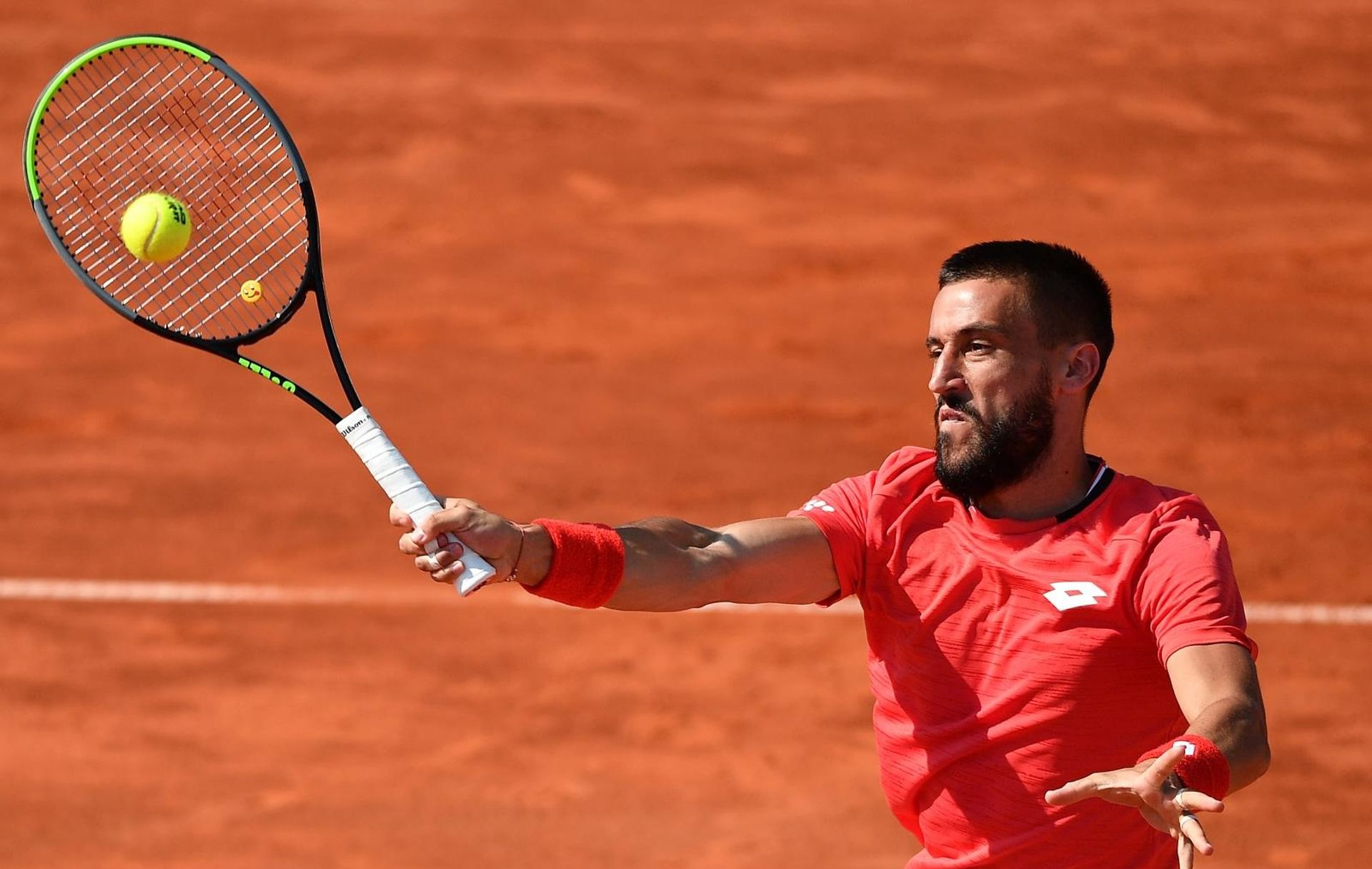 13.06.2020., Teniski centar Novak, Beograd, Srbija - Damir Dzumhur tijekom meca protiv Dominica Thiema na teniskom turniru Adria Tour. Photo: Srdjan Ilic/PIXSELL