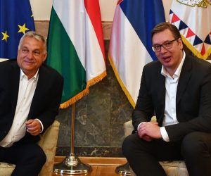 15.05.2020., Beograd, Srbija - Predsjednik Republike Srbije Aleksandar Vucic i madjarski premijer Victor Orban sastali su se u Beogradu. Photo: Srdjan Ilic/PIXSELL