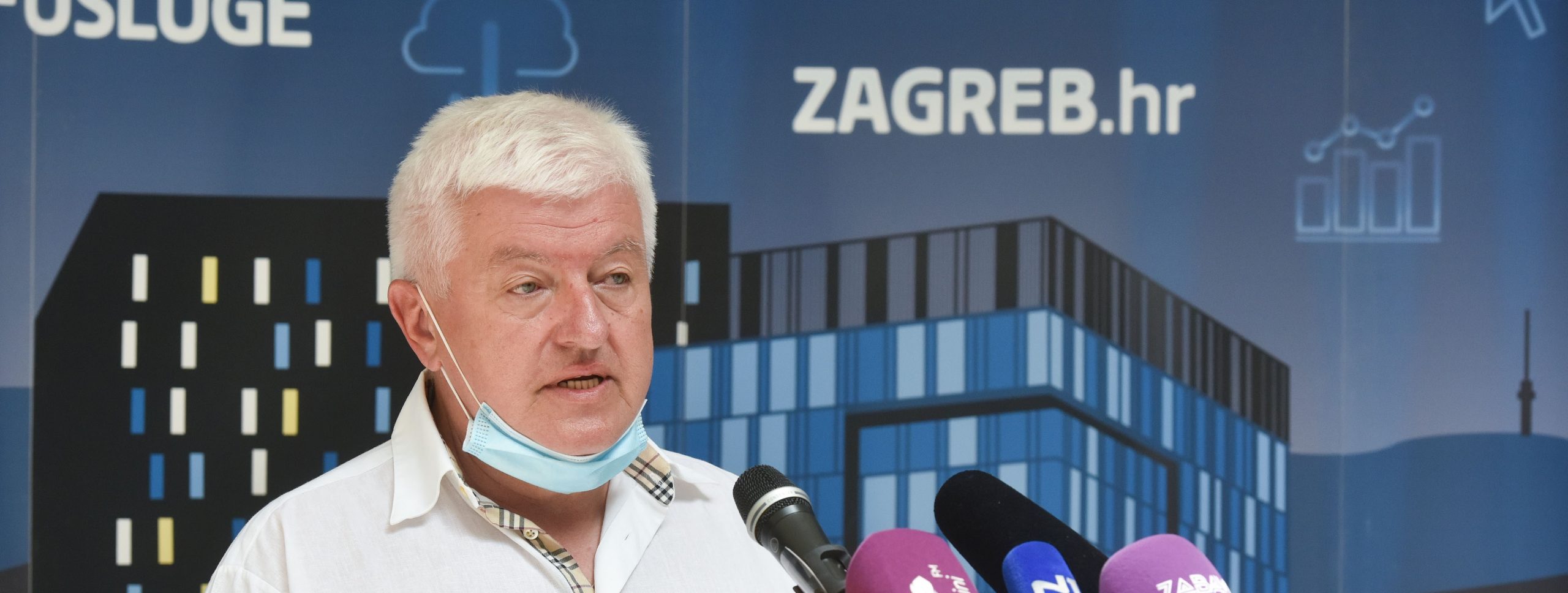 15.07.2020., Zagreb - U auli Gradske uprave odrzana je redovna konferencija za medije Stozera civilne zastite Grada Zagreba na celu s gradonacelnikom Milanom Bandicem.
Photo: Davorin Visnjic/PIXSELL