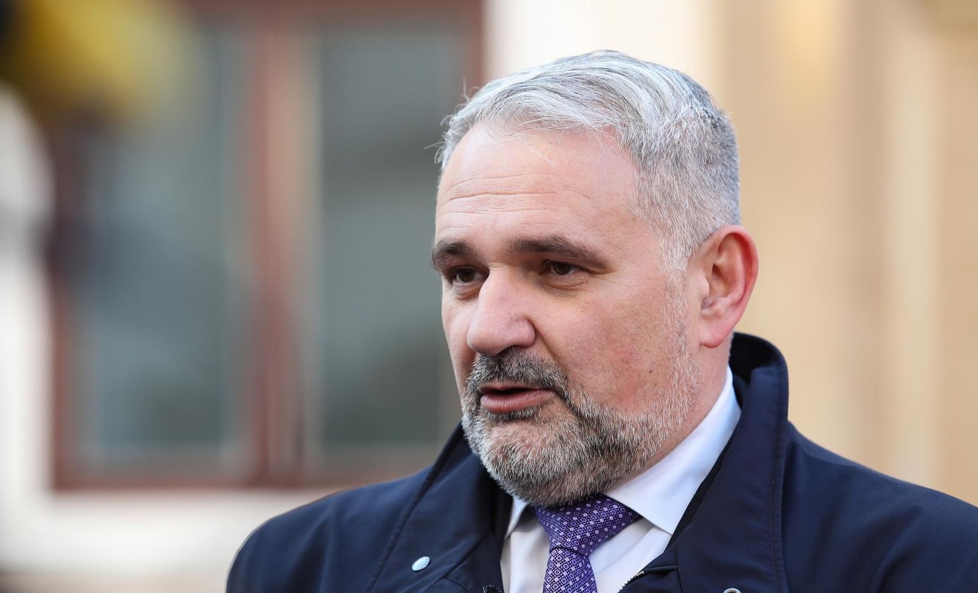 16.03.2020., Zagreb - Davor Majetic daje izjavu novinarima ispred Banskih dvora uoci sastanka predsjednika Vlade Andreja Plenkovica i gospodarstvenika zbog koronavirusa. Photo: Luka Stanzl/PIXSELL