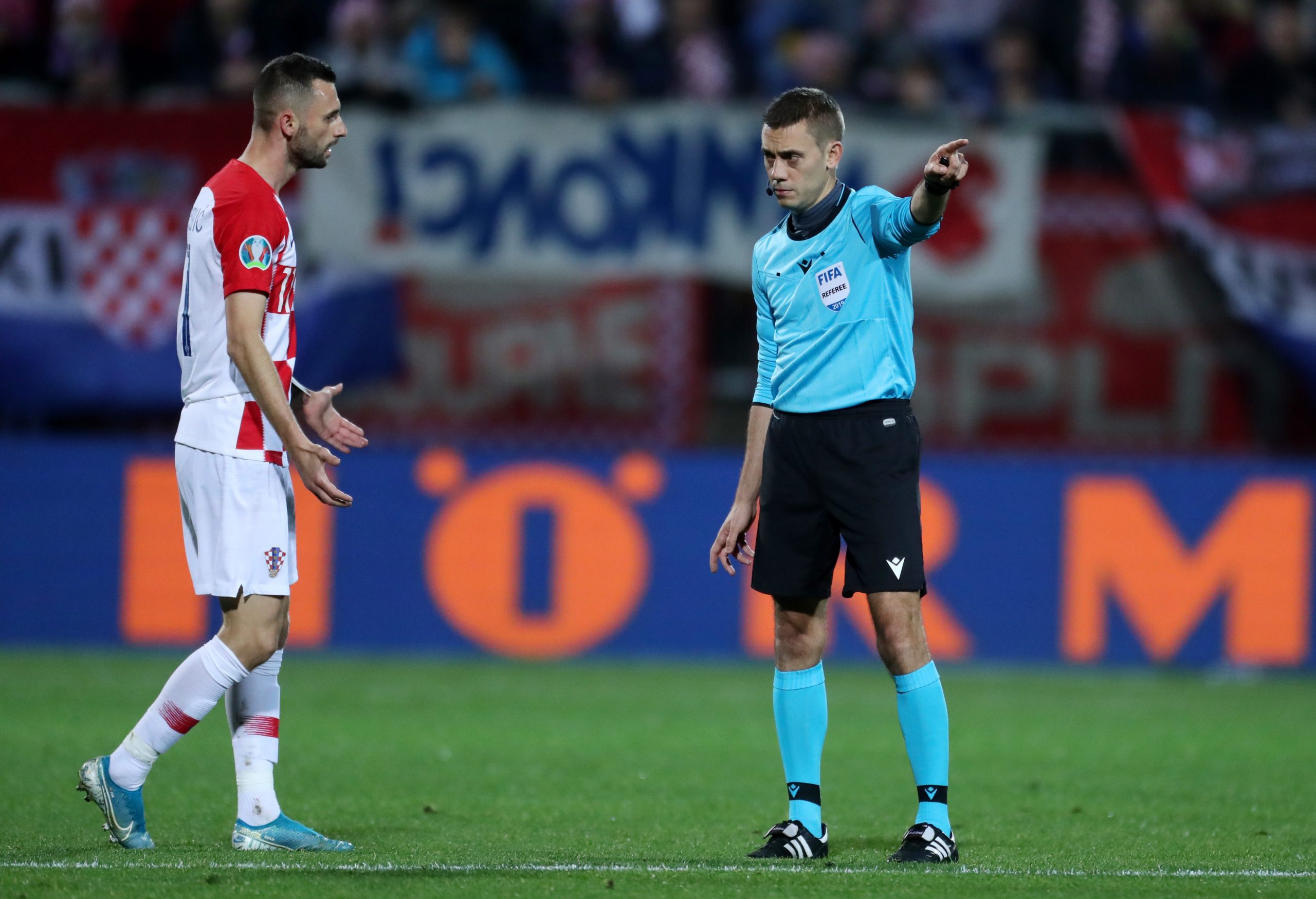 16.11.2019., stadion HNK Rijeka, Rijeka - Kvalifikacije za Europsko prvenstvo, skupina E, 9. kolo, Hrvatska - Slovacka. Marcelo Brozovic, sudac Clement Turpin.  
Photo: Igor Soban/PIXSELL