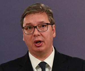 18.06.2020., Beograd, Srbija - Predsjednik Republike Srbije Aleksandar Vucic na konferenciji za medije nakon sastanka sa srpskim clanom Predsednistva Bosne i Hercegovine Miloradom Dodikom. Photo: Srdjan Ilic/PIXSELL