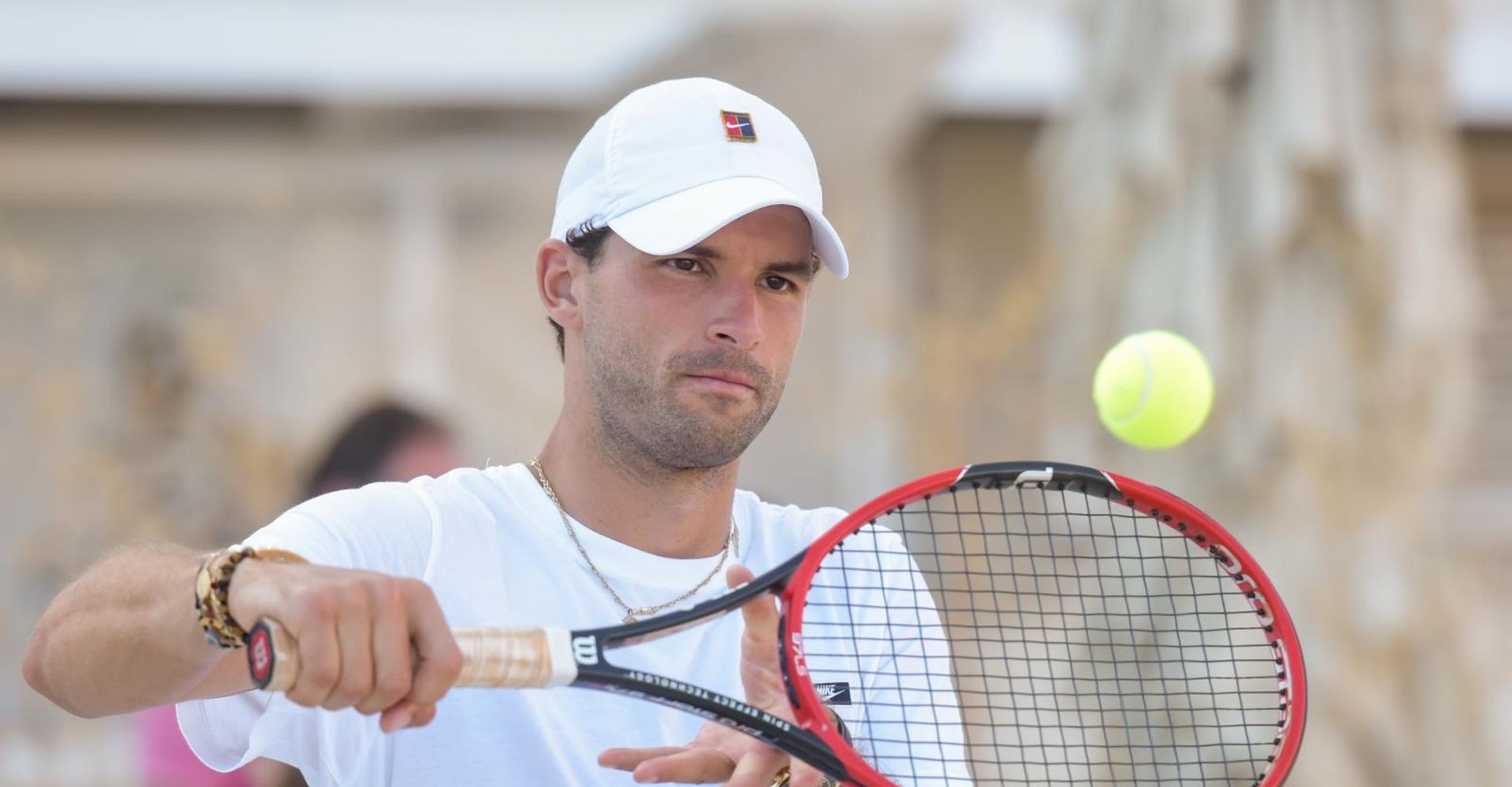18.06.2020., Zadar - Na Forumu je odrzan Kids day teniskog susreta Adria tour. Najpoznatija imena svjetskog tenisa igrala su na Forumu sa odusevljenom djecom. Grigor Dimitrov.
Photo: Dino Stanin/PixSell