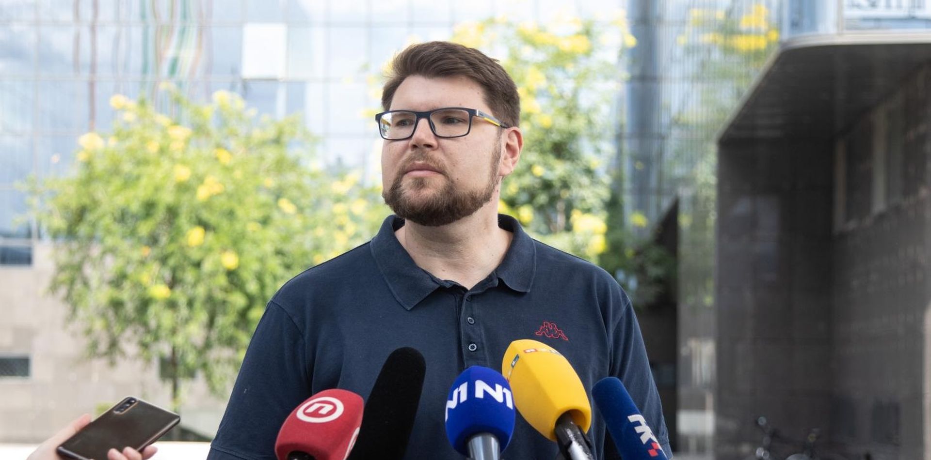 18.07.2020., Zagreb - Sjednica Glavnog odbora SDP-a u Hotelu International. Pedja Grbin daje izjavu za medije.
Photo: Davor Puklavec/PIXSELL
