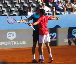 19.06.2020., Zadar - Egzibicijski mec Novaka Djokovica protiv zvijezda Adria Toura.Novak Djokovic,Marin Cilic
Photo: Marko Dimic/PIXSELL