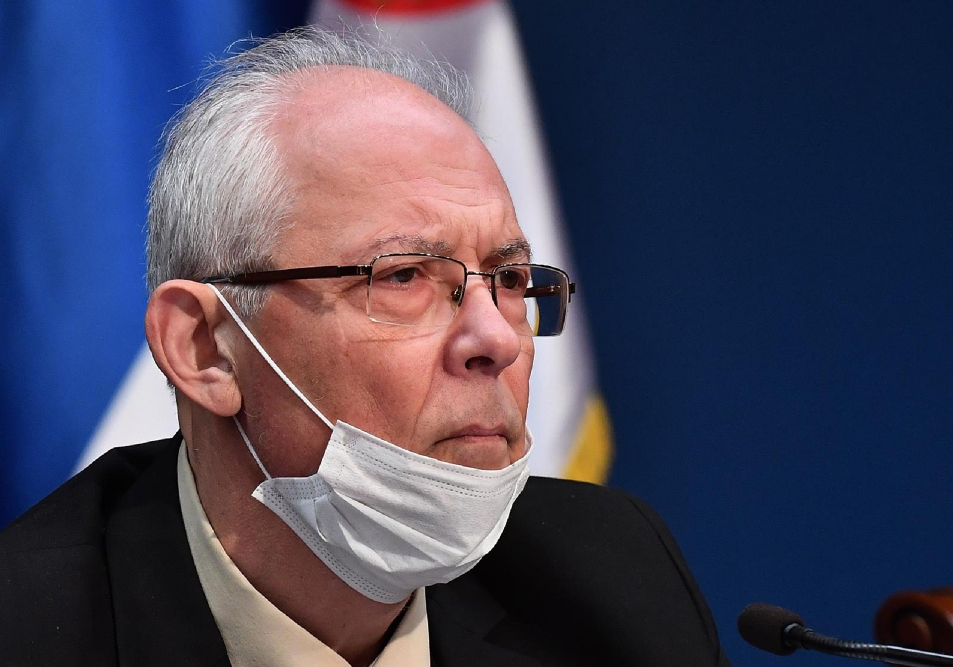 22.03.2020., Beograd, Srbija - Konferencija za medije u vladi Srbije. U Srbiji je potvrdjeno 188 slucajeva korona virusa, danas je preminula jos jedna osoba. Policijski sat od danas traje od 17 do 5h. Dr Predrag Kon
 Photo: Srdjan Ilic/PIXSELL