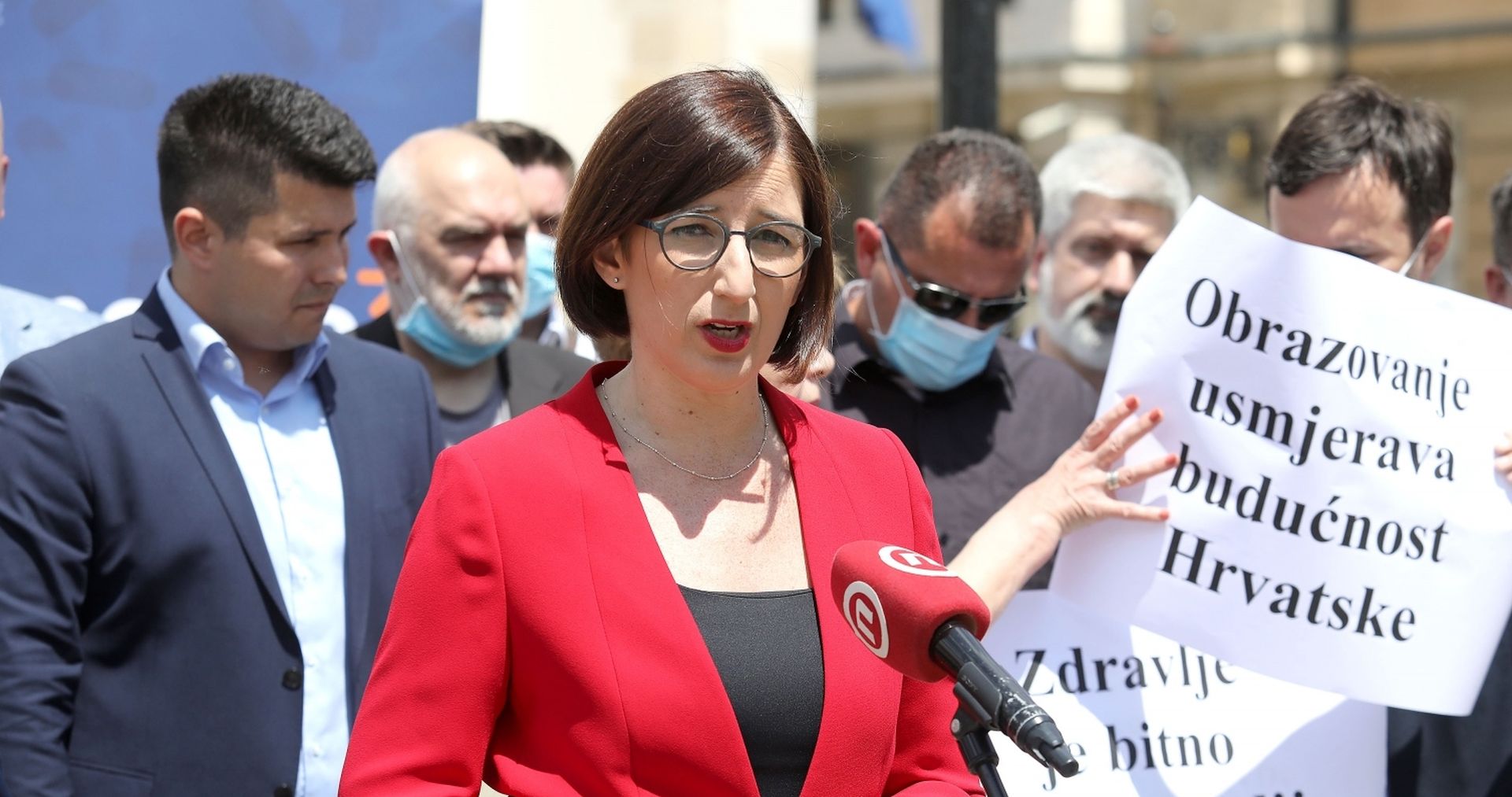 23.06.2020., Zagreb - Na konferenciji za medije koalicije Stranke s imenom i prezimenom, Pametno i Fokus odrzanoj na  Trgu svetog Marka predstavljen je izborni program. Na konferenciji su govorili Dalija Oreskovic, Marijana Puljak, Ante Pranic i Davor Nadji. 
Photo: Patrik Macek/PIXSELL
