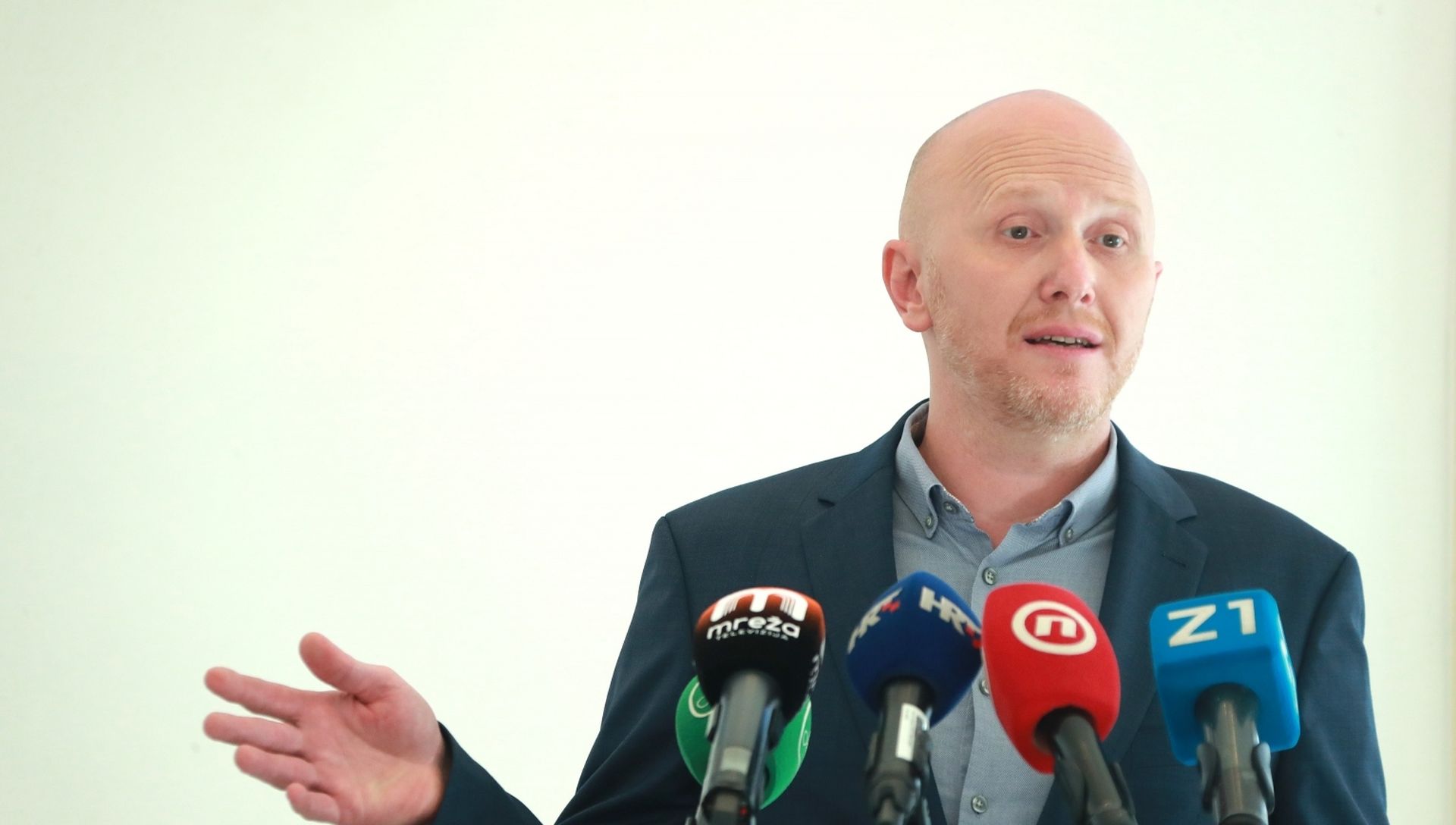 28.07.2020, Zagreb - Staro gradska vijecnica. Predsjednik Kluba nezavisnih zastupnika Renato Petek odrzao je konferenciju za medije. Photo: Sanjin Strukic/PIXSELL