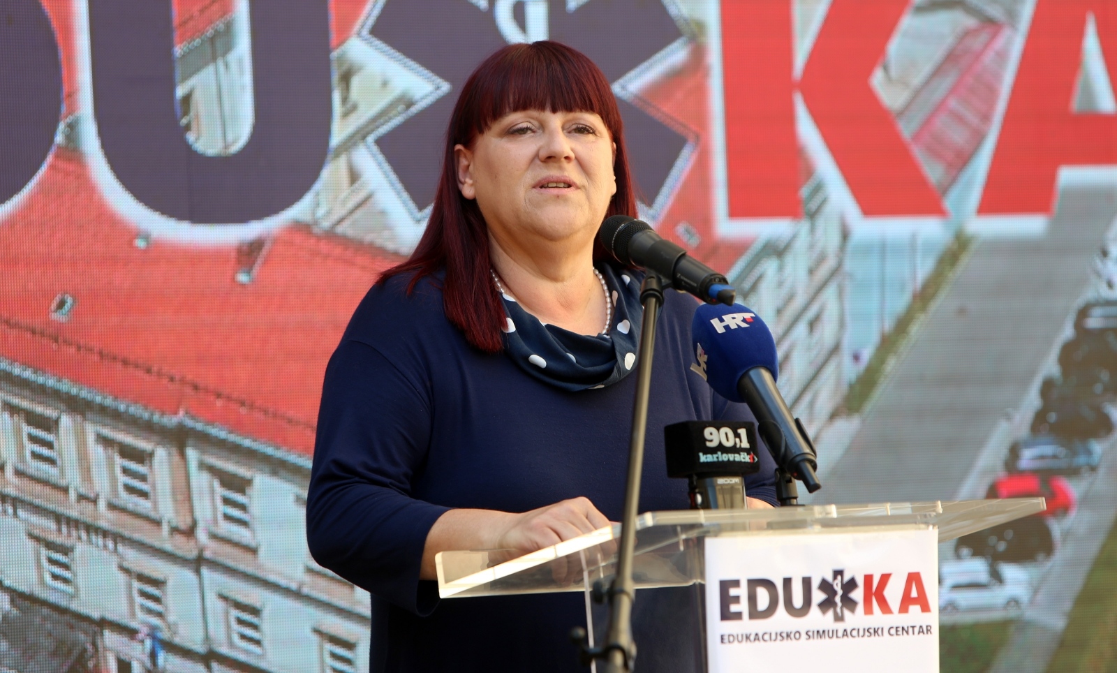 29.06.2020., Karlovac - U sklopu Zavoda za hitnu medicinu Karlovacke zupanije otvoren je  Edukacijsko simulacijski centar Eduka koji ce sluziti za edukaciju djelatnika hitne pomoci i medicinskog osoblja. Opremljen je najsuvremenijom tehnologijom, telemedicinom, isimulatorom, lutkama. Vrijednost uredjenja centra je oko 1,4 milijuna kuna, a otvorenju su nazocili ravnatelj zavoda Niksa Antica, ravnateljica Hitne medicinske pomoci RH Maja Grba Bujevic, te brojni djelatnici.
Photo: Kristina Stedul Fabac/PIXSELL