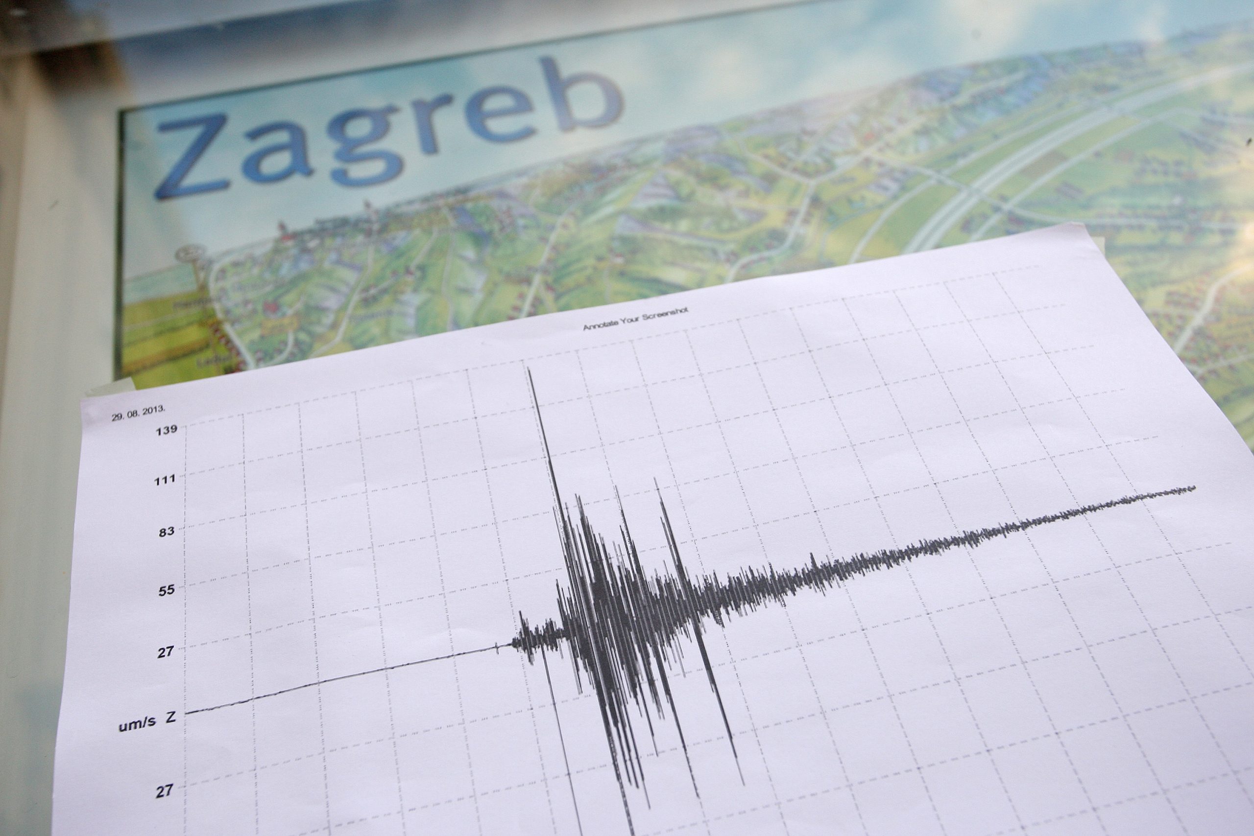 29.08.2013., Zagreb - Zagreb i okolicu u nekoliko dana pogodilo je sest manjih potresa s epicentrom oko mjesta Jablanovec i Gornja Bistra. Seizmolozi predvidjaju da bi u skoroj buducnosti Zagreb mogao pogoditi potres od 6,5 stupnjeva po Richteru sto je nesto malo jace od velikog potresa 1880. godine koji je prouzrokovao goleme stete u gradu. 
Photo: Borna Filic/PIXSELL