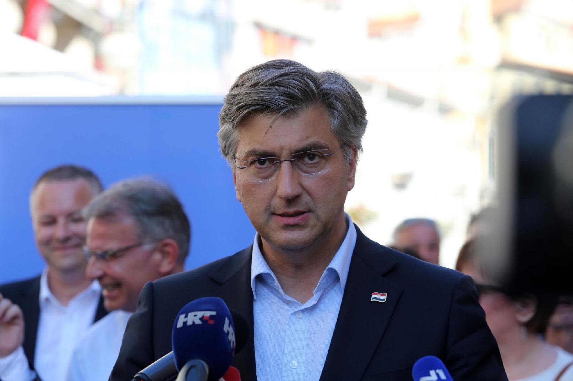 30.06.2020., Rijeka - Predsjednik Hrvatske demokratske zajednice Andrej Plenkovic zajedno s kandidatima s liste HDZ-a za 8. izbornu jedinicu druzio se s gradjanima i simpatizerima na Korzu.
Photo: Goran Kovacic/PIXSELL