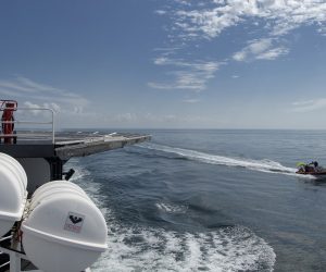 epa08580836 A handout photo made available by NASA shows SpaceX support teams are deployed on fast boats from the SpaceX GO Navigator recovery ship ahead of the landing of the SpaceX Crew Dragon Endeavour spacecraft with NASA astronauts Robert Behnken and Douglas Hurley onboard, in the Gulf of Mexico off the cost of Pensacola, Florida, USA, 02 August 2020. The Demo-2 test flight for NASA's Commercial Crew Program is the first to deliver astronauts to the International Space Station and return them to Earth onboard a commercially built and operated spacecraft. Behnken and Hurley are returning after spending 64 days in space. Photo Credit: (NASA/Bill Ingalls)  EPA/NASA/Bill Ingalls HANDOUT MANDATORY CREDIT: (NASA/Bill Ingalls) HANDOUT EDITORIAL USE ONLY/NO SALES