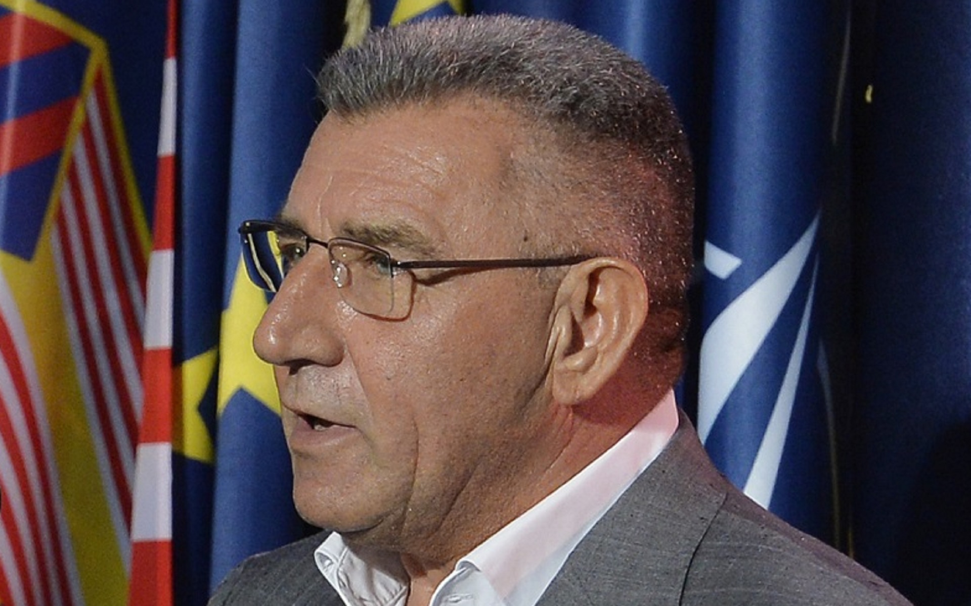 Knin , 4.08.2020. Prijem ratnih zapovjednika iz Domovinskog rata na Kninskoj tvrđavi. Na slici Ante Gotovina.
foto HINA/ Mario STRMOTIĆ/ ms