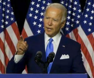 epa08600059 A frame grab image taken from the Biden Harris livestream feed shows former US Vice President and presumptive Democratic presidential nominee Joe Biden speaking during his introduction of California Senator Kamala Harris as his running mate in Wilmington, Delaware, USA, 12 August 2020.  EPA/USA BIDEN HARRIS HANDOUT  HANDOUT EDITORIAL USE ONLY/NO SALES