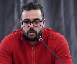 01.04.2019., Zagreb - U Velikoj dvorani Novinarskog doma odrzana je konferencija za medije obitelji Roncevic na kojoj su se zahvalili javnosti i medijima koji su im pomogli u prikupljanju sredstava za lijecenje kceri Mile u Americi. Marin Roncevic. Photo: Marko Lukunic/PIXSELL