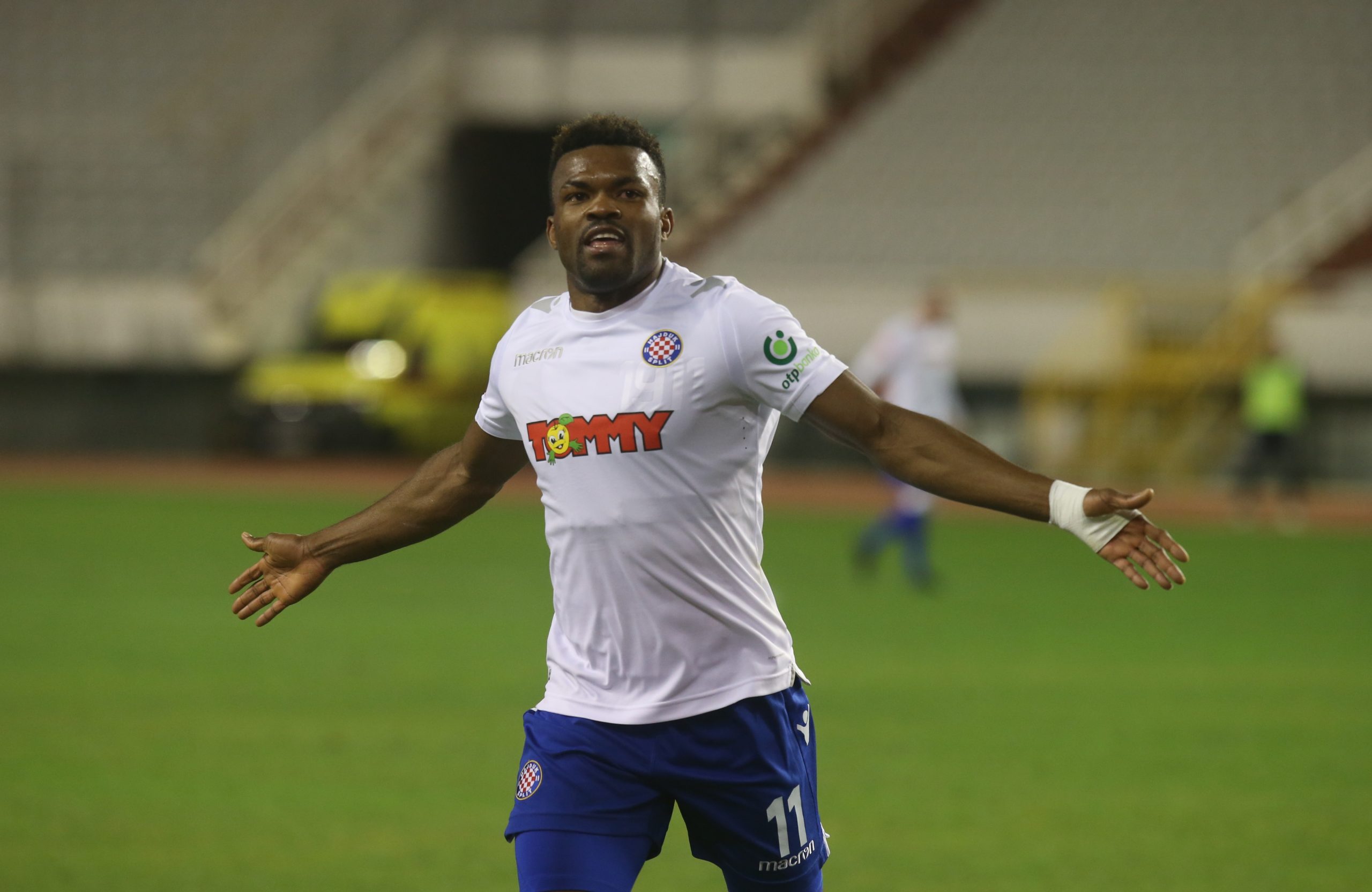 08.02.2020., Gradski stadion Poljud, Split - 21. kolo Hrvatski Telekom Prve HNL, HNK Hajduk - NK Lokomotiva. Eduok Samuel Emem
Photo: Ivo Cagalj/PIXSELL