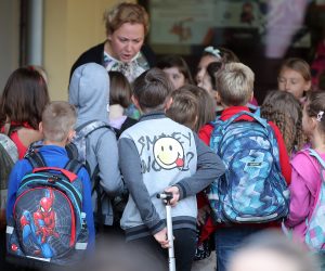 09.09.2019., Zagreb - Prvi dan skolske godine u OS Medvedgrad. Ucenici dolaze na nastavu. 
Photo: Goran Stanzl/PIXSELL