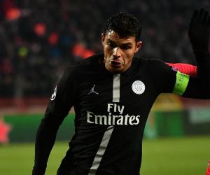 11.12.2018., Beograd, Srbija - Stadion Rajko Mitic, UEFA Liga prvaka, Grupa C. Crvena Zvezda - Paris Saint Germain F.C. Thiago Silva, Marko Marin. 

Photo: Srdjan Ilic/PIXSELL