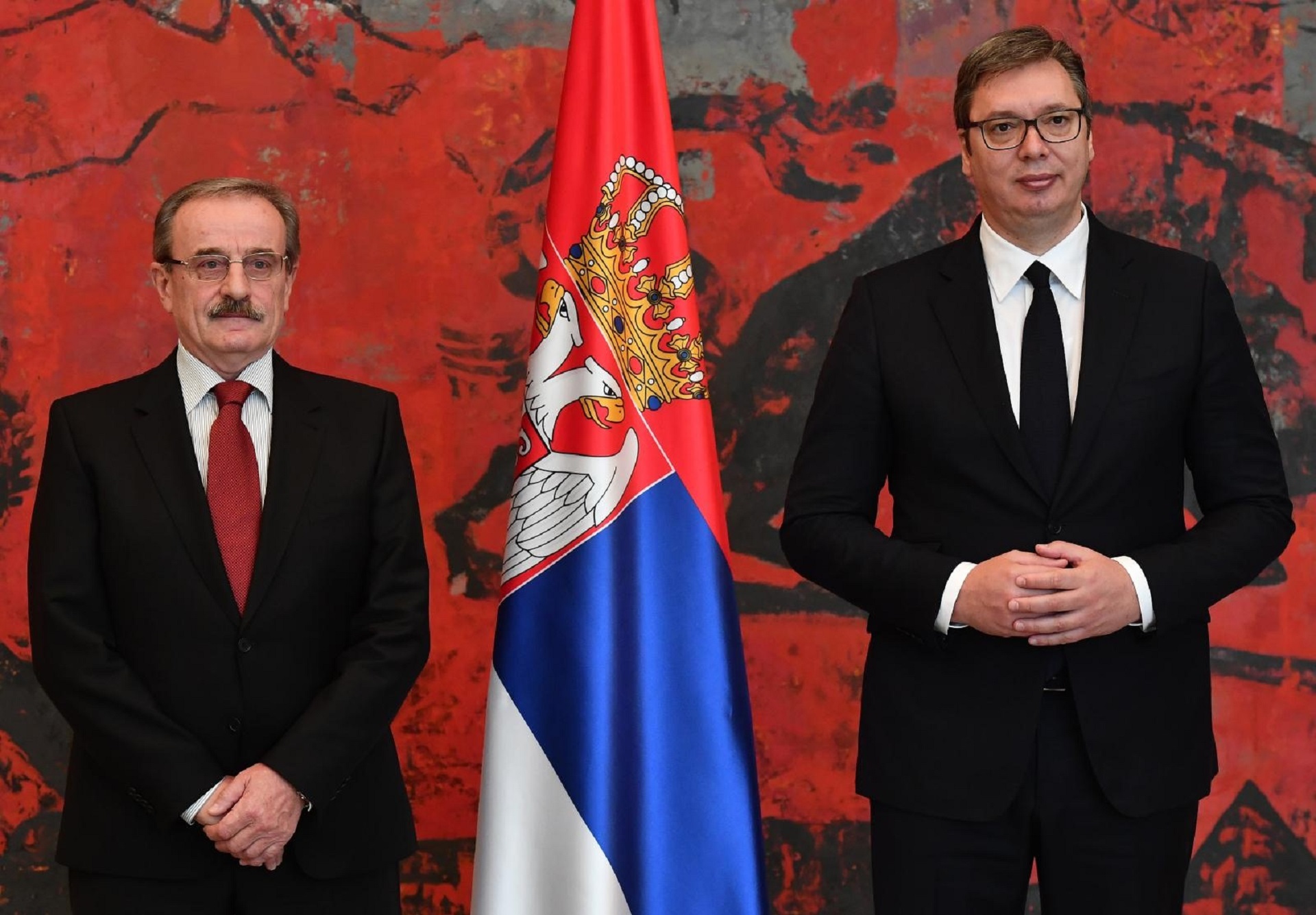 12.05.2020., Beograd, Srbija - Predsjednik Republike Srbije  Aleksandar Vucic primio je  Hidajeta Biscevica, novoimenovanog veleposlanika Republike Hrvatske u Srbiji.  Photo: Srdjan Ilic/PIXSELL