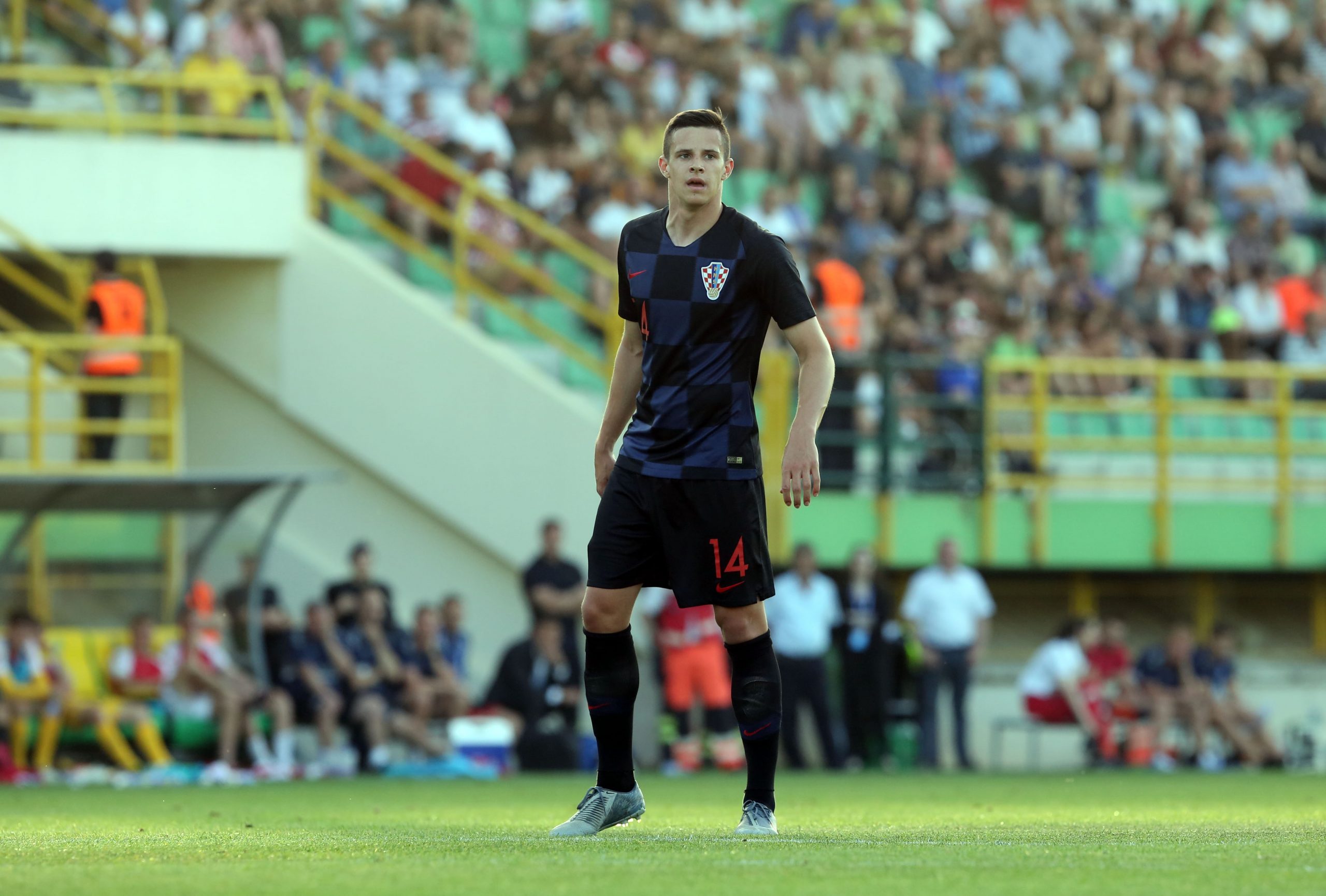 12.06.2019. , Pula - Stadion Aldo Drosina. Prijateljska medjunarodna nogometna utakmica U-21, Hrvatska-Danska. Kristijan Bistrovic
Photo: Goran Kovacic/PIXSELL