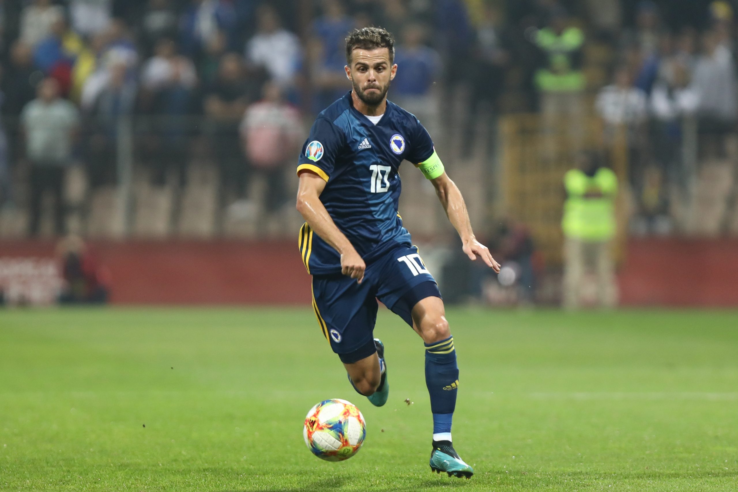 12.10.2019., Zenica, Bosna i Hercegovina - Kvalifikacijska utakmica za Europsko nogometno prvenstvo 2020., skupina J, Bosna i Hercegovina - Finska. Miralem Pjanic
Photo: Armin Durgut/PIXSELL