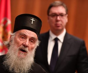 15.03.2020., Beograd, Srbija - Predsjednik Republike Srbije Aleksandar Vucic sastao se sa patrijarhom srpskim Irinejem. Photo: Srdjan Ilic/PIXSELL
