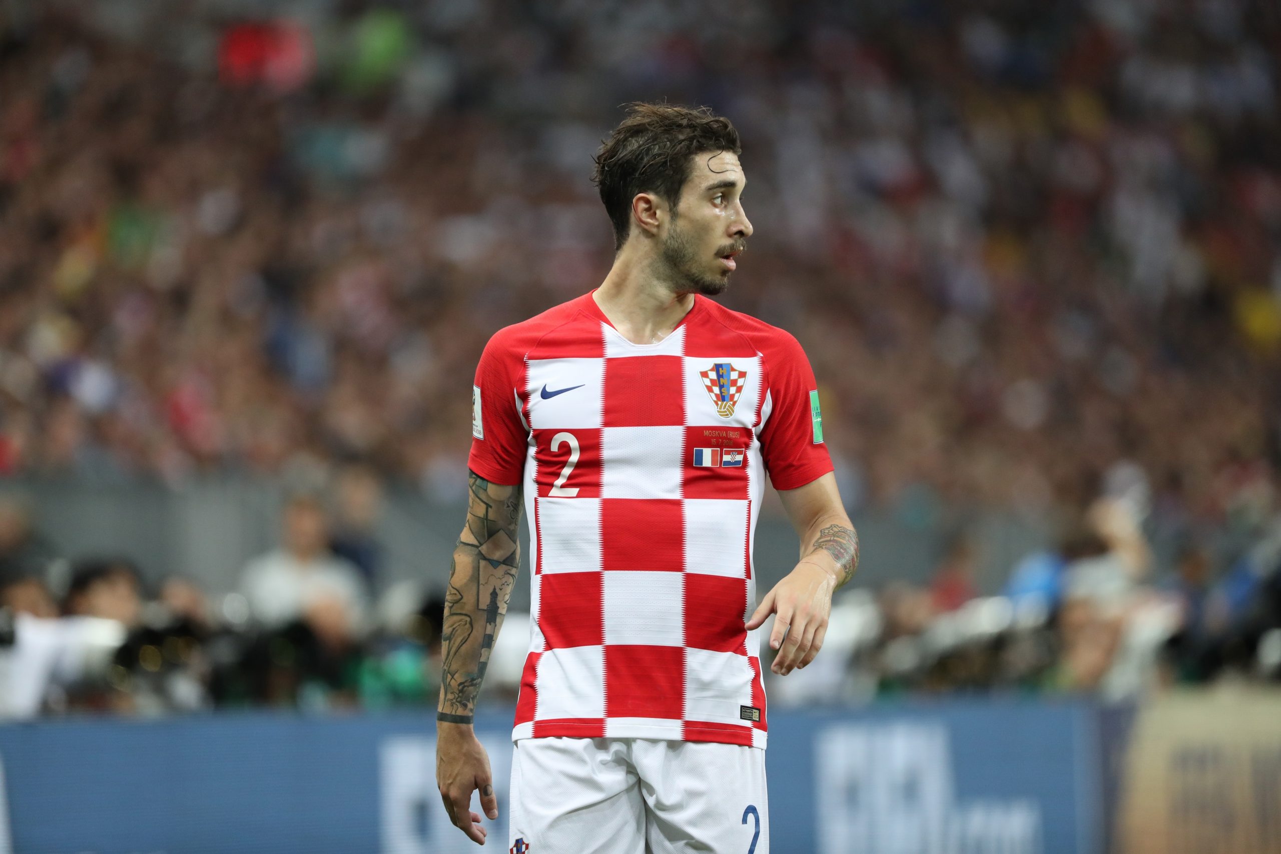 15.07.2018., stadion Luznjiki, Moskva, Rusija - Svjetsko nogometno prvenstvo 2018., finale, Francuska - Hrvatska. Sime Vrsaljko  Photo: Igor Kralj/PIXSELL
