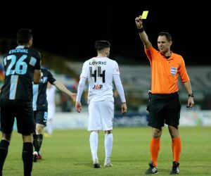 16.02.2020., Velika Gorica - Hrvatski Telekom Prva liga, 22. kolo, NK Gorica - HNK Rijeka.  Sudac Jovic Fran Photo: Dalibor Urukalovic/PIXSELL