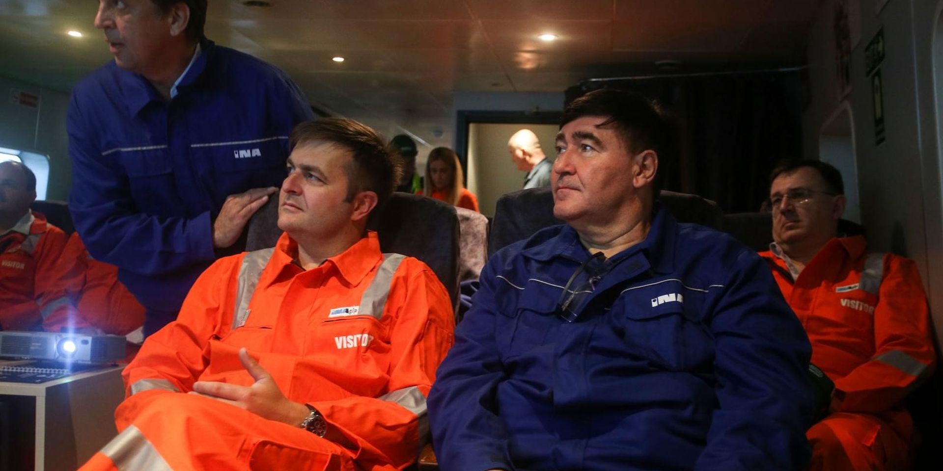 23.10.2019., Pula - Obilazak plinske proizvodne platforme Ivana A/K kojom upravlja operativna kompanija INAgip povodom 20 godina od pocetka eksploatacije plina u Jadranu. Ministar zastite okolisa i energetike Tomislav Coric  Photo: Marin Tironi/PIXSELL