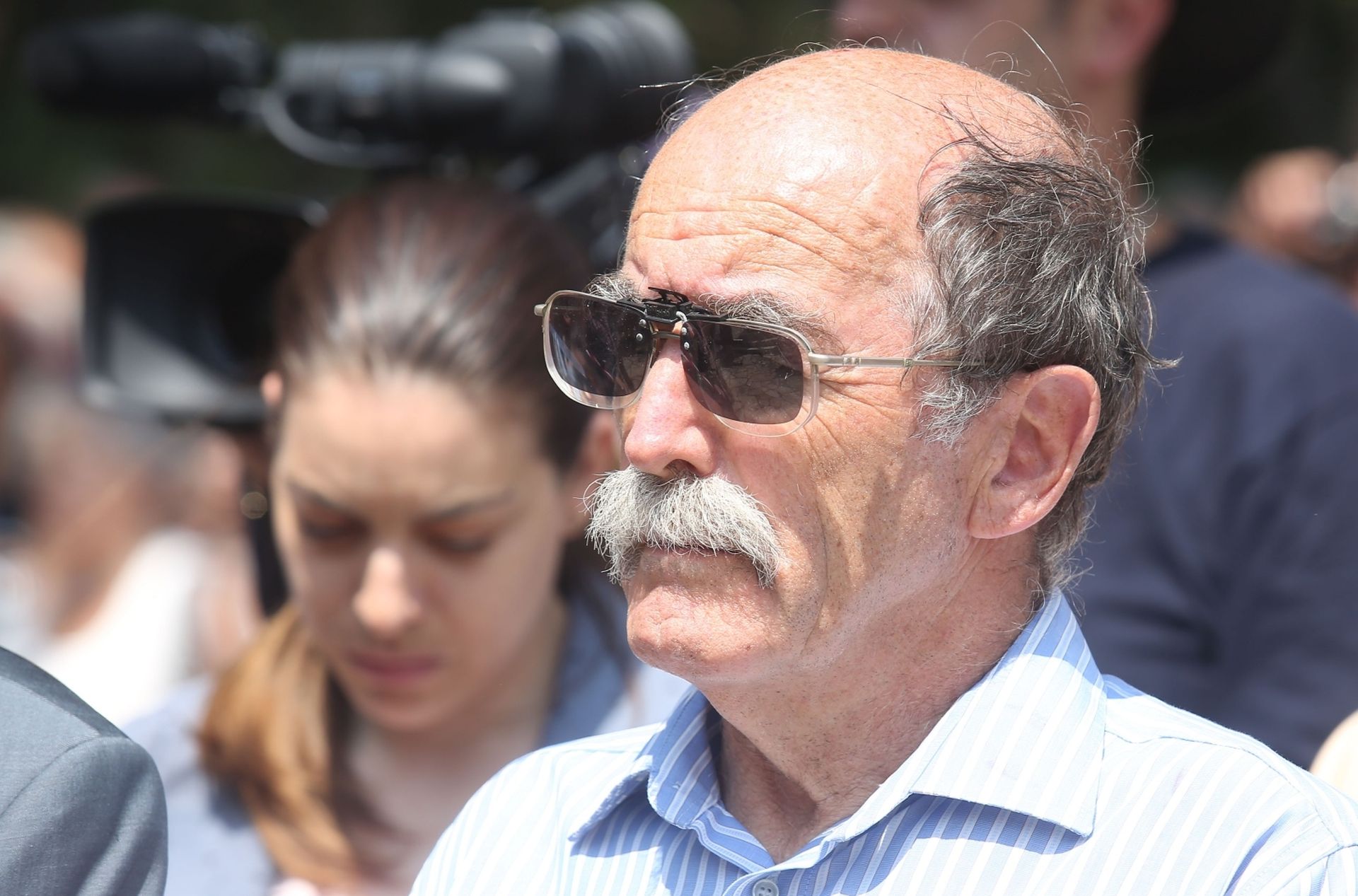 27.07.2016., Srb - Srpsko narodno vijece (SNV) i Savez antifasistickih boraca i antifasista (SABH) obiljezavaju 75. obljetnicu antifasistickog ustanka. U isto vrijeme ondje su i prosvjednici predvodjeni A-HSP-om. 
Photo: Dusko Jaramaz/PIXSELL