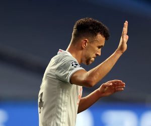 epa08604216 Ivan Perisic of Bayern Munich reacts during the UEFA Champions League quarter final match between Barcelona and Bayern Munich in Lisbon, Portugal, 14 August 2020.  EPA/Rafael Marchante / POOL