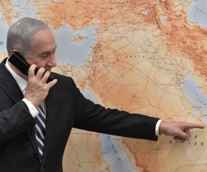 epa08637632 A handout photo made available by the Israeli Government Press Office (GPO) shows Israeli Prime Minister Benjamin Netanyahu pointing on a map as he speaks to flight LY971 Captain Tal Becker upon the plane's landing in Abu Dhabi, United Arab Emirates, from the Prime Minister's Office in Jerusalem, 31 Aug 2020.  The first-ever El Al flight from Israel to UAE LY971 from Ben Gurion Airport carried a delegation led on the US side by President Trump's son-in-law and White House advisor Jared Kushner.  EPA/KOBI GIDEON / GPO HANDOUT ISRAEL OUT HANDOUT EDITORIAL USE ONLY/NO SALES *** Local Caption *** øàù äîîùìä áðéîéï ðúðéäå î÷ééí ùéçú èìôåï òí ÷áøðéè îèåñ àì òì áæîï äèéñä îéùøàì ãøê ùîé òøá äñòåãéú ìàáå ãàáé