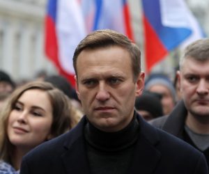 epa08641509 (FILE) - Russian opposition leader and anti-corruption activist Alexei Navalny (C) takes part in a memorial march for Boris Nemtsov marking the fifth anniversary of his assassination in Moscow, Russia, 29 February 2020 (reissued 02 September 2020). The German government spokesperson on 02 September 2020 said it 'the unequivocal proof' that Navalny was poisoned with a nerve agent from the Novichok group was established. Navalny is treated at the Charite hospital in Berlin since 22 August 2020. He was first placed in an hospital in Omsk, Russia, after he felt bad on board of a plane on his way from Tomsk to Moscow. The flight was interrupted and after landing in Omsk Navalny was delivered to hospital with a suspicion on a toxic poisoning.  EPA/YURI KOCHETKOV
