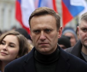 epa08641509 (FILE) - Russian opposition leader and anti-corruption activist Alexei Navalny (C) takes part in a memorial march for Boris Nemtsov marking the fifth anniversary of his assassination in Moscow, Russia, 29 February 2020 (reissued 02 September 2020). The German government spokesperson on 02 September 2020 said it 'the unequivocal proof' that Navalny was poisoned with a nerve agent from the Novichok group was established. Navalny is treated at the Charite hospital in Berlin since 22 August 2020. He was first placed in an hospital in Omsk, Russia, after he felt bad on board of a plane on his way from Tomsk to Moscow. The flight was interrupted and after landing in Omsk Navalny was delivered to hospital with a suspicion on a toxic poisoning.  EPA/YURI KOCHETKOV