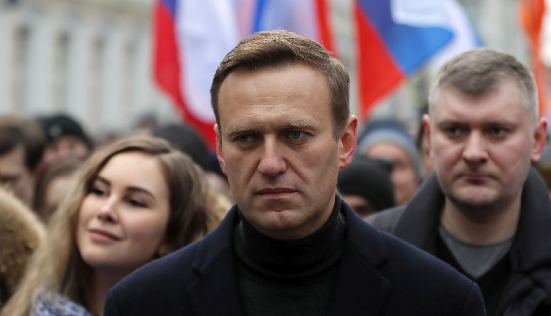 epa08641509 (FILE) - Russian opposition leader and anti-corruption activist Alexei Navalny (C) takes part in a memorial march for Boris Nemtsov marking the fifth anniversary of his assassination in Moscow, Russia, 29 February 2020 (reissued 02 September 2020). The German government spokesperson on 02 September 2020 said it 'the unequivocal proof' that Navalny was poisoned with a nerve agent from the Novichok group was established. Navalny is treated at the Charite hospital in Berlin since 22 August 2020. He was first placed in an hospital in Omsk, Russia, after he felt bad on board of a plane on his way from Tomsk to Moscow. The flight was interrupted and after landing in Omsk Navalny was delivered to hospital with a suspicion on a toxic poisoning.  EPA/YURI KOCHETKOV