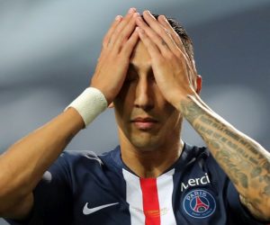 epa08641757 (FILE) Angel Di Maria of PSG reacts after missing an opportunity to score during the UEFA Champions League final between Paris Saint-Germain and Bayern Munich in Lisbon, Portugal, 23 August 2020 (reissued 02 September 2020). The French club PSG has confirmed on Twitter three cases of Covid-19 in their team on 02 September 2020 of which two would be Angel Di Maria and Leandro Paredes and the third would be Neymar, as confirmed by French sports newspaper L'Equipe.  EPA/Miguel A. Lopes / POOL