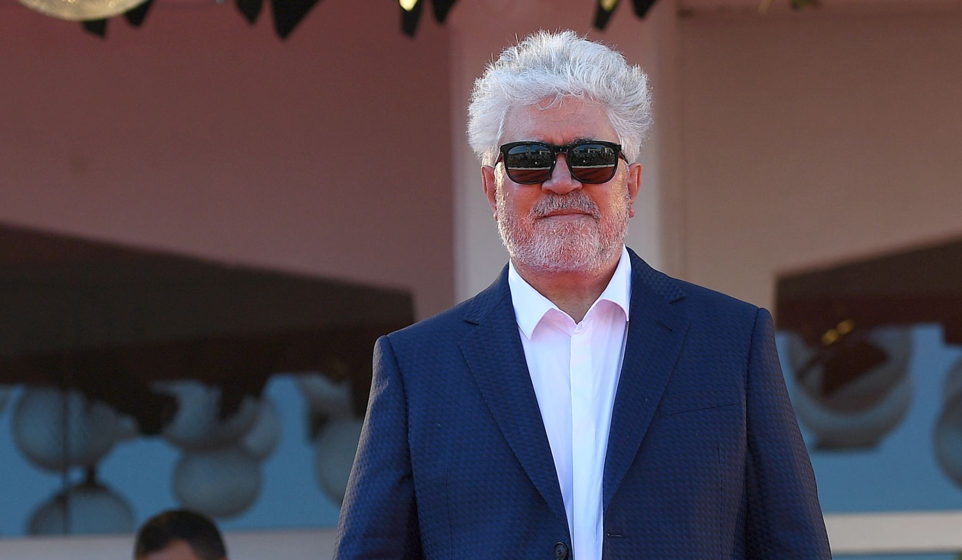 epa08644118 Spanish filmmaker Pedro Almodovar arrives for the premiere of 'The Human Voice' during the 77th Venice Film Festival in Venice, Italy, 03 September 2020. The event is the first major in-person film fest to be held in the wake of the Covid-19 coronavirus pandemic. Attendees have to follow strict safety measures like mandatory face masks indoors, temperature scanners, and socially distanced screenings to reduce the risk of infection. The public is barred from the red carpet, and big stars are expected to be largely absent this year. The 77th edition of the festival runs from 02 to 12 September 2020.  EPA/ETTORE FERRARI