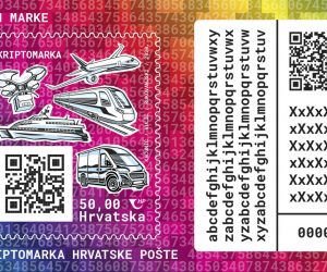 Zagreb, 8.9.2020 - Hrvatska pota æe u povodu Dana marke u srijedu pustiti u optjecaj prvu hrvatsku Kriptomarku, a ukupna naklada je 100.000 primjeraka. Marka je izdana u pet kategorija s pet razlièitih motiva koji prikazuju prijevozna sredstva: kombi, vlak, brod, zrakoplov i dron, stoji u priopæenju. 
foto HINA/ Hrvatska pota/ ua