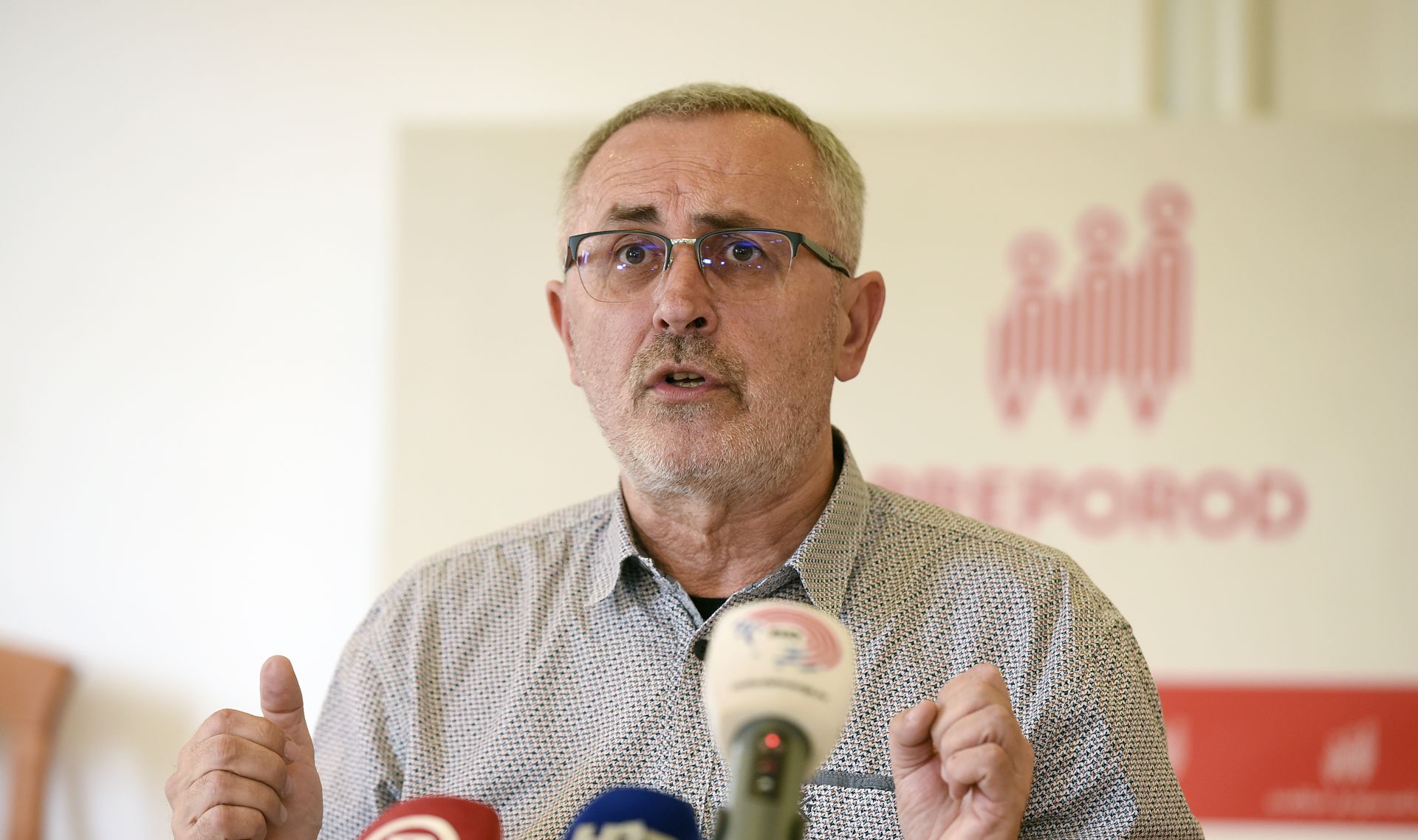 Split, 25.09.2020. Konferencija za medije Željka Stipića, predsjednika Sindikata Preporod.
foto HINA/ Mario STRMOTIĆ/ ms