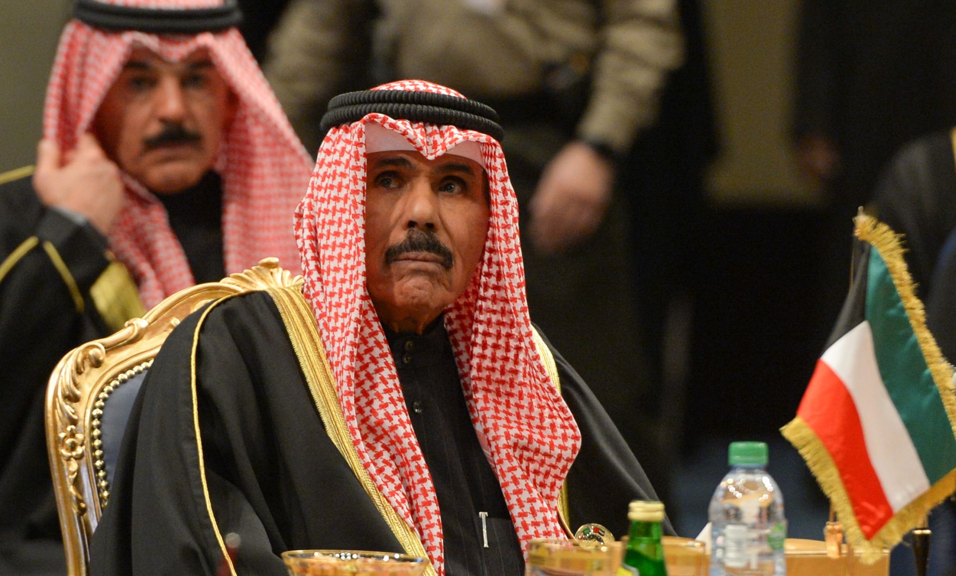 epa08706049 (FILE) - Crown Prince of Kuwait Sheikh Nawaf Al Ahmed Al Jber Al Sabah, attends the 38th Gulf Cooperation Council (GCC) Summit, at Bayan palace in Kuwait City, Kuwait, 05 December 2017 (reissued 29 September 2020). According to state media, Emir of Kuwait, Sheikh Sabah Al-Ahmad Al-Jaber Al-Sabah has died at the age of 91 on 29 September 2020.  EPA/NOUFAL IBRAHIM *** Local Caption *** 53937944