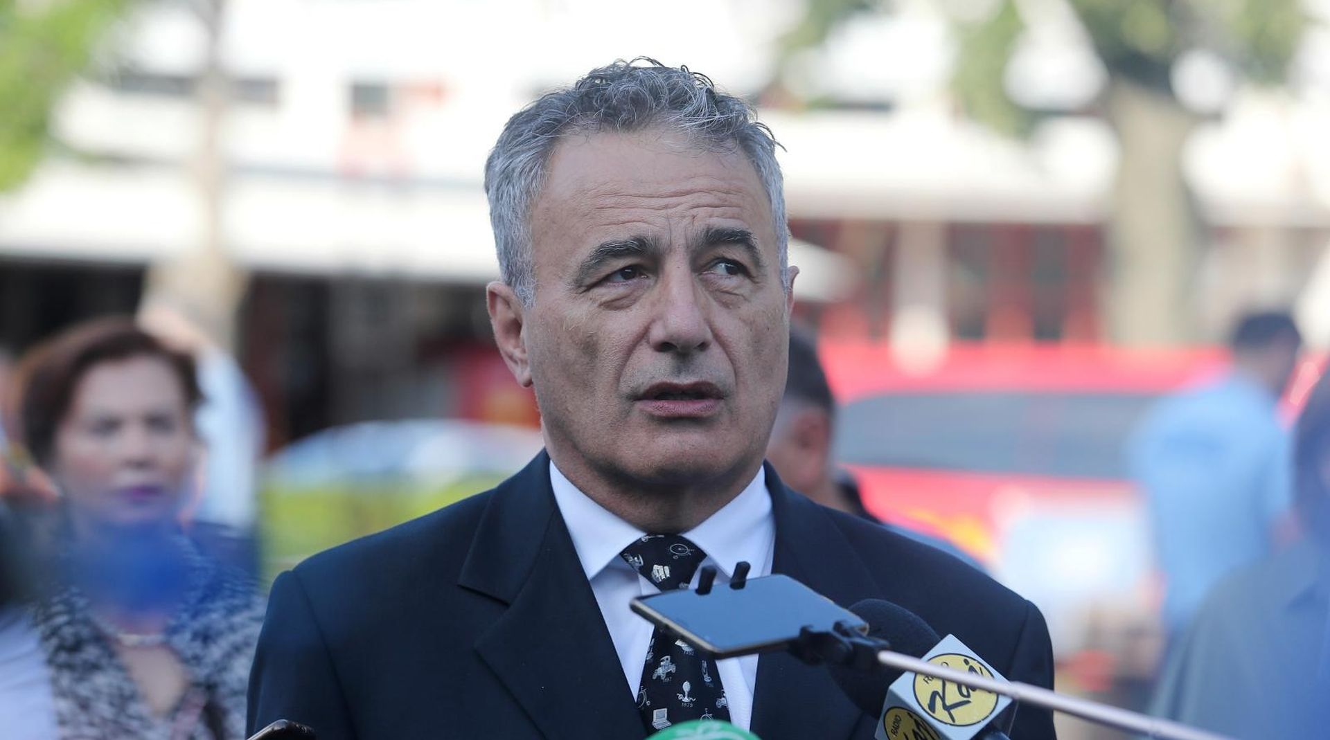 02.07.2020., Zagreb - gradonacelnik Grada Zagreba Milan Bandic i procelnik Ureda za upravljanje u hitnim situacijama Pavle Kalinic urucili su zagrebackim vatrogascima novu opremu za spasavanje i podupiranje u rusevinama. Novu opremu koristit ce clanovi Javne vatrogasne postrojbe Grada Zagreba ciji su djelatnici ujedno i clanovi Postrojbe civilne zastite za traganje i spasavanje iz rusevina. 
Photo: Dalibor Urukalovic/PIXSELL