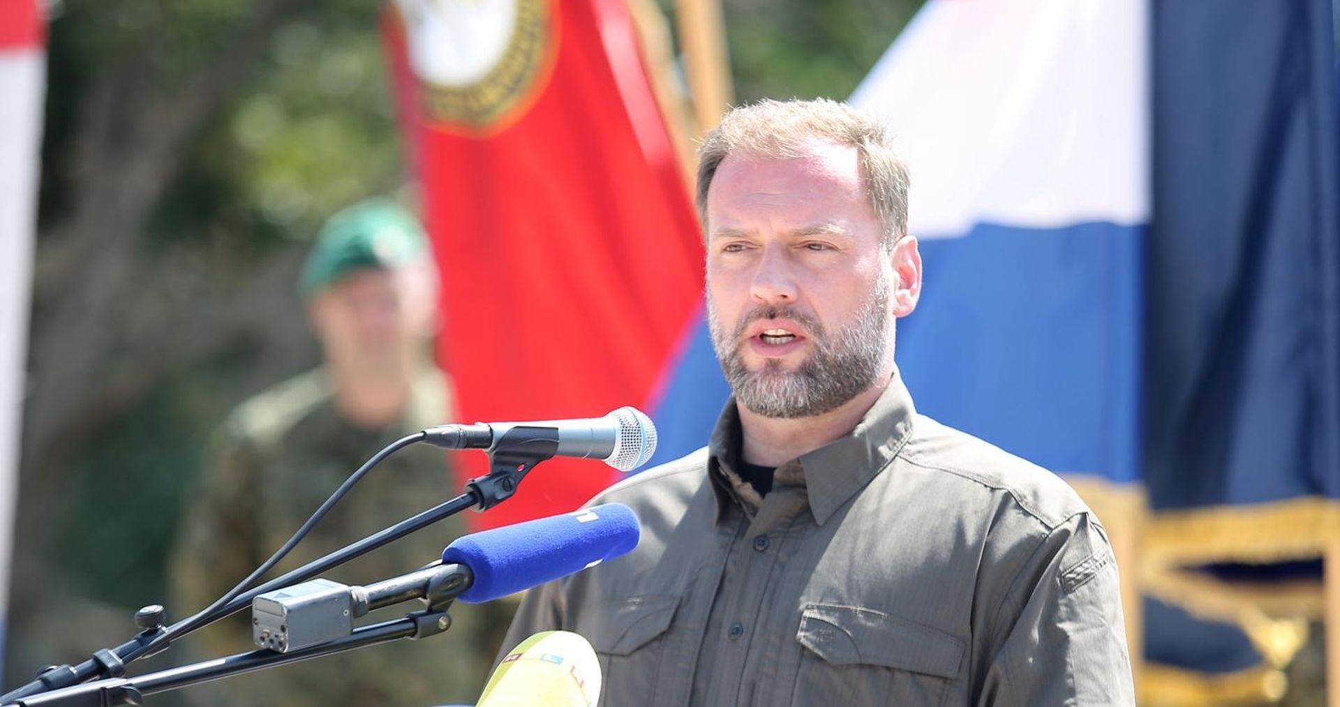 03.08.2020., Knin - Svecanost povodom preimenovanja vojnog poligona "Crvena zemlja" u vojni poligon "Josip Markic". ministar obrane Mario Banozic Photo: Dusko Jaramaz/PIXSELL