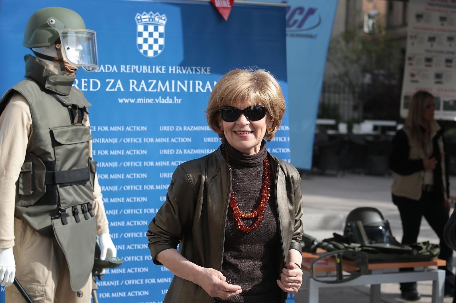 04.04.2014., Zagreb - Sredisnje obiljezavanje Medjunarodnog dana svjesnosti o opasnostima od mina i pomoci u protuminskom djelovanju odrzano je  na Cvjetnom trgu u Zagrebu. 
Photo: Patrik Macek/PIXSELL