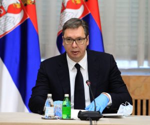 04, May, 2020, Belgrade - At the Palace of Serbia, President of Serbia Aleksandar Vucic met with representatives of parties that announced participation in the upcoming parliamentary elections. Aleksandar Vucic. Photo: A. K./ATAImages

04, maj, 2020, Beograd - U Palati Srbija predsednik Srbije Aleksandar Vucic sastao se sa predstavnicima stranaka koje su najavile ucesce na predstojecim parlamentarnim izborima. . Photo: A. K./ATAImages