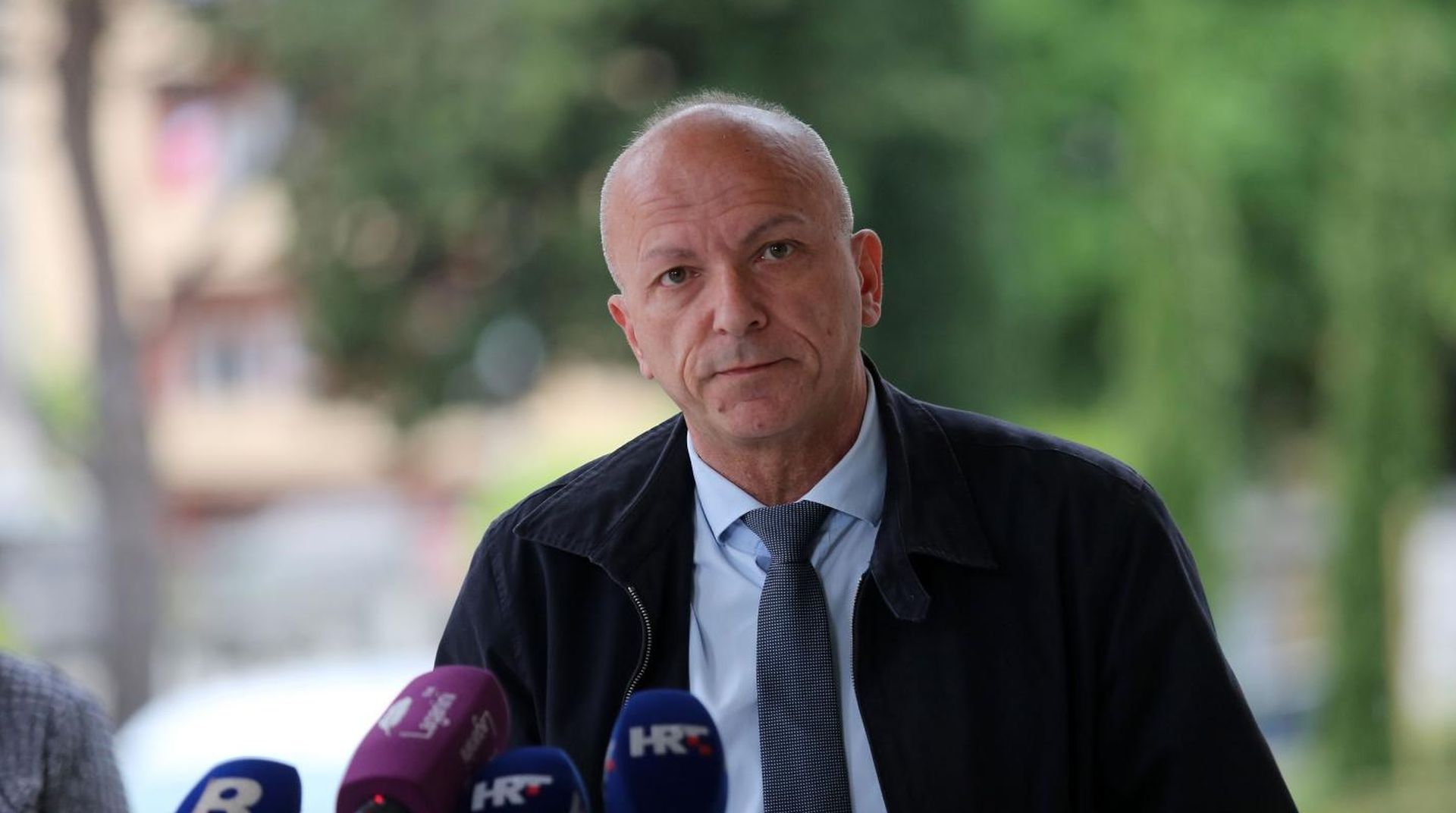 11.05.2020., Rijeka - Konferencija  Kriznog stozera Civilne zastite Primorsko-goranske zupanije ispred Pomorskog i povijesnog muzeja Hrvatskog primorja. Vladimir Micovic Photo: Goran Kovacic/PIXSELL