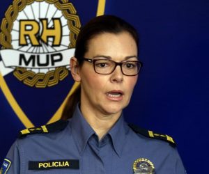 12.01.2020., Split - Konferencija za medije povodom trostrukog ubojstva i uhicenja osobe osumljicene za ubojstva. Glasnogovornica PU splitsko dalmatinske Antonela Lolic. Marko Serdarevic.
 Photo: Miranda Cikotic/PIXSELL